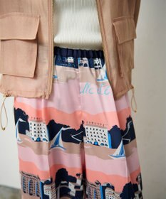 GRACE CONTINENTAL マリンプリントイージーパンツ