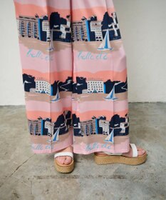 GRACE CONTINENTAL マリンプリントイージーパンツ