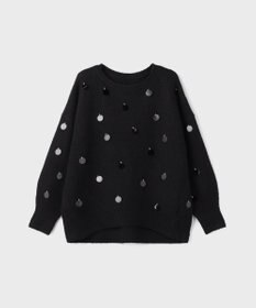 GRACE CONTINENTAL スパンコールニットトップ