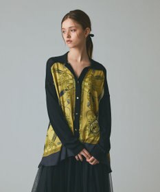 GRACE CONTINENTAL スカーフコンビカーディガン