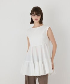 GRACE CONTINENTAL フレア切替カットトップ ホワイト