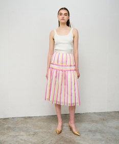 GRACE CONTINENTAL マルチシアーストライプスカート