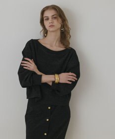 GRACE CONTINENTAL ラメカットトップ ブラック