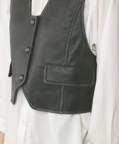 GRACE CONTINENTAL レザーショートジレジャケット