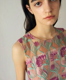 GRACE CONTINENTAL フラワー刺繍チュールドレス