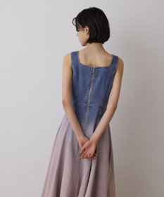 GRACE CONTINENTAL デニム切替サーキュラーワンピース