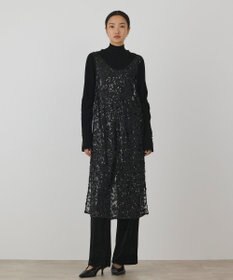 GRACE CONTINENTAL スパン刺繍メッシュワンピース