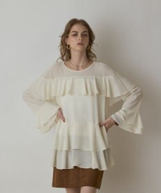 GRACE CONTINENTAL シフォンフリルブラウス