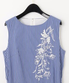 【美品✨】グレースコンチネンタル　ストライプ　刺繍　ロング　シャツワンピース　M ストライプ刺繍ワンピース / GRACE CONTINENTAL | GRACE