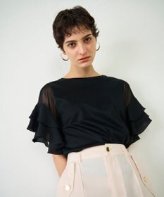 GRACE CONTINENTAL シアーフレアスリーブトップ