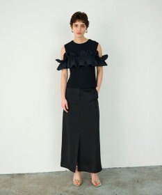 GRACE CONTINENTAL フリルリブカットトップ