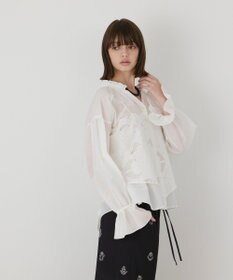 GRACE CONTINENTAL カットワークキャミ付カフタンブラウス