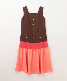 GRACE CONTINENTAL リネンタッチ配色ワンピース