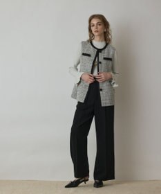 GRACE CONTINENTAL ツイードペプラムベスト ホワイト