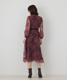 GRACE CONTINENTAL バイカラーコード刺繍ワンピース