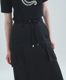 GRACE CONTINENTAL サテンミリタリーロングスカート