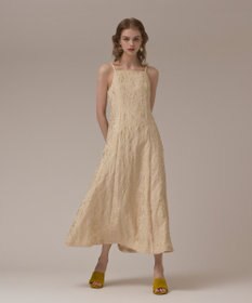 GRACE CONTINENTAL リーフジャガードキャミワンピース ベージュ