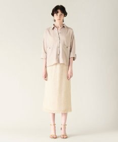 GRACE CONTINENTAL メッシュスパンコールタイトスカート ゴールド