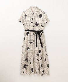 GRACE CONTINENTAL ラインフラワーシャツドレス