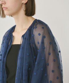 GRACE CONTINENTAL チュールノーカラーブルゾン