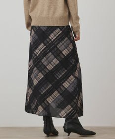 GRACE CONTINENTAL チェックプリントドレープスカート