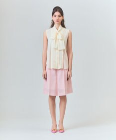 GRACE CONTINENTAL リネンライクボウタイノースリーブ