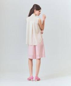 GRACE CONTINENTAL リネンライクボウタイノースリーブ