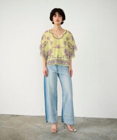 GRACE CONTINENTAL スカーフプリントポンチョトップ