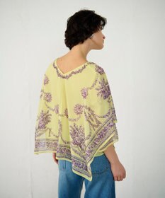 GRACE CONTINENTAL スカーフプリントポンチョトップ