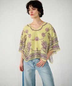 GRACE CONTINENTAL スカーフプリントポンチョトップ