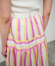 GRACE CONTINENTAL マルチシアーストライプスカート