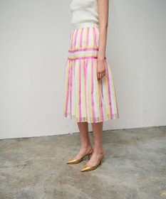 GRACE CONTINENTAL マルチシアーストライプスカート
