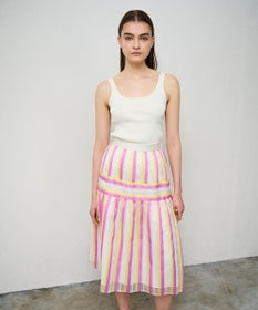GRACE CONTINENTAL マルチシアーストライプスカート
