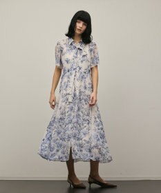 GRACE CONTINENTAL フラワープリントシャツフレアワンピース