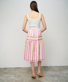 GRACE CONTINENTAL マルチシアーストライプスカート