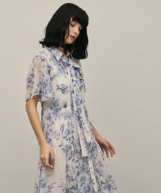 GRACE CONTINENTAL フラワープリントシャツフレアワンピース