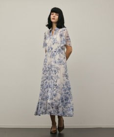 GRACE CONTINENTAL フラワープリントシャツフレアワンピース