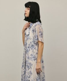 GRACE CONTINENTAL フラワープリントシャツフレアワンピース