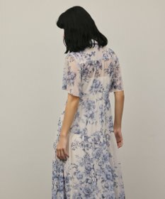 GRACE CONTINENTAL フラワープリントシャツフレアワンピース