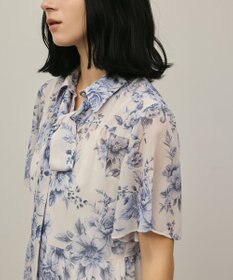 GRACE CONTINENTAL フラワープリントシャツフレアワンピース