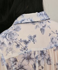 GRACE CONTINENTAL フラワープリントシャツフレアワンピース