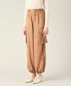 GRACE CONTINENTAL サテンカーゴパンツ キャメル