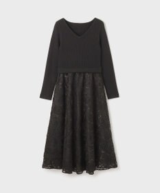 GRACE CONTINENTAL テープ刺繍ニットワンピース