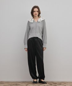 GRACE CONTINENTAL マットサテンバレルパンツ