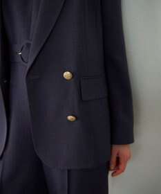 GRACE CONTINENTAL 麻調バックギャザージャケット