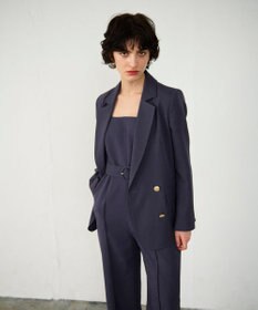 GRACE CONTINENTAL 麻調バックギャザージャケット