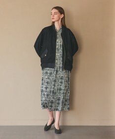 GRACE CONTINENTAL チェックプリントボウ付ワンピース