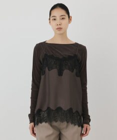 GRACE CONTINENTAL レースサテンキャミソール