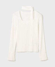 GRACE CONTINENTAL ボウタイリブニットトップ