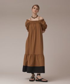 GRACE CONTINENTAL ギャザーロングワンピース